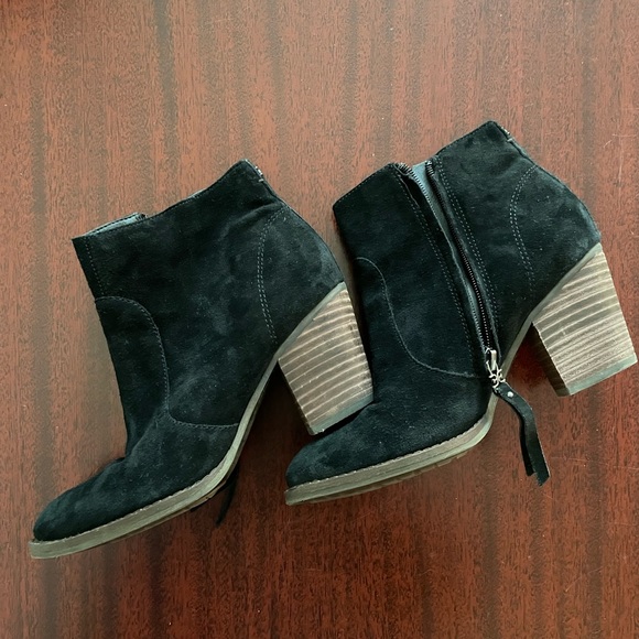 Sam Edelman Black Suede Ankle Booties - Picture 1 of 7
